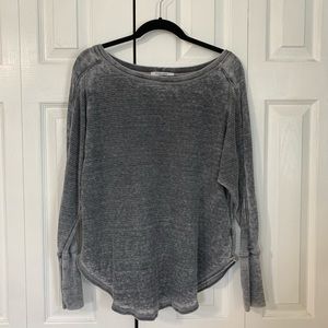 Distressed Waffle Knit Top